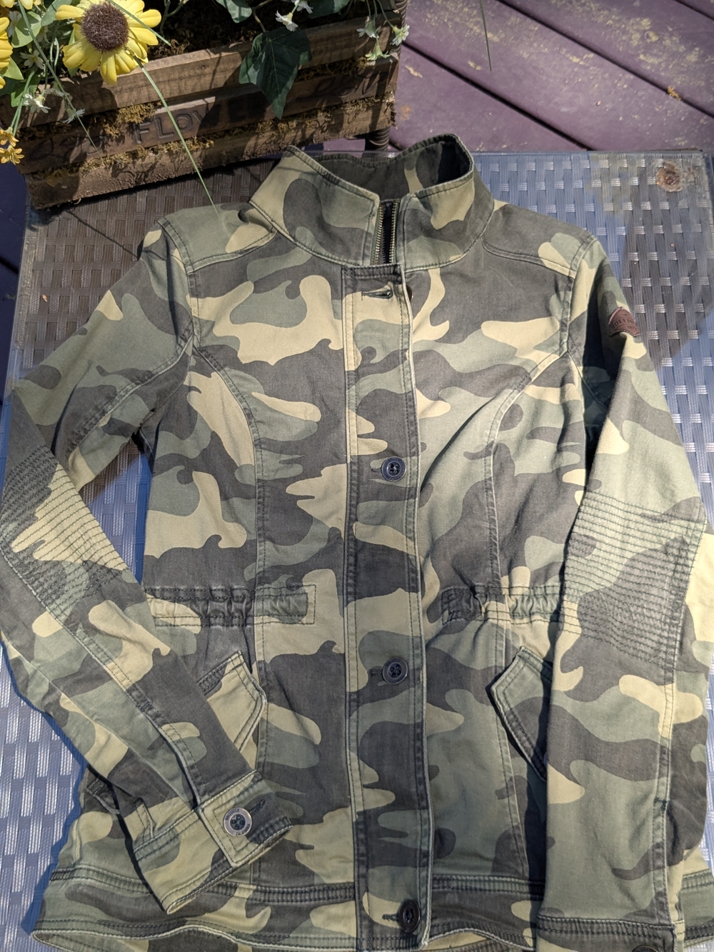 Womens Hollister Green Camo Utility Jacket - Size S
